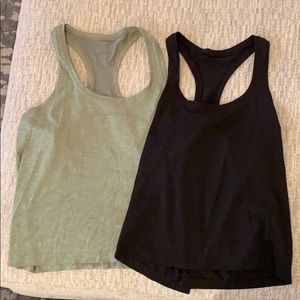 Black and green Lululemon tank tops!